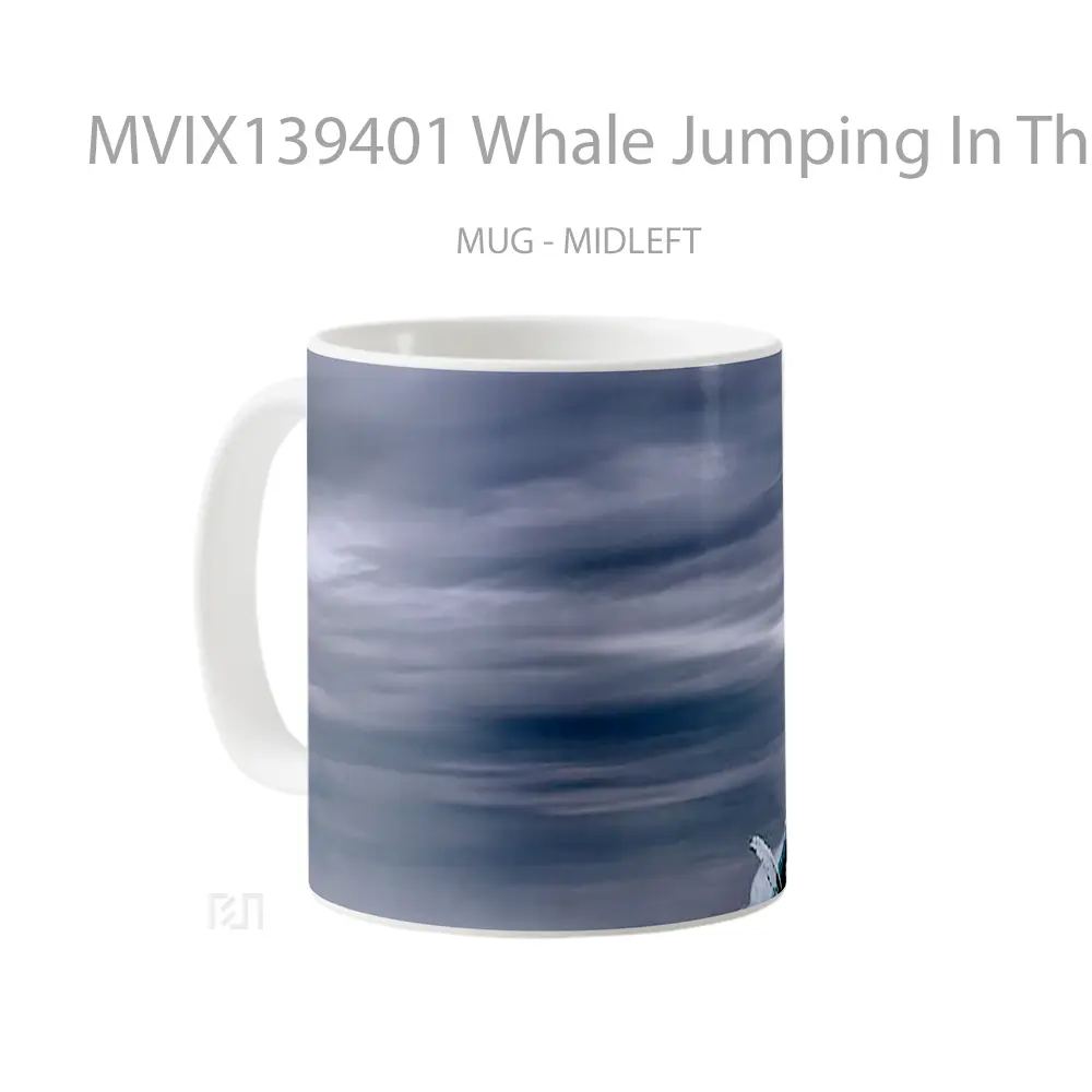 Mug Whale Jumping In The Sea Gelas Hewan Lucu - All-side / Desain