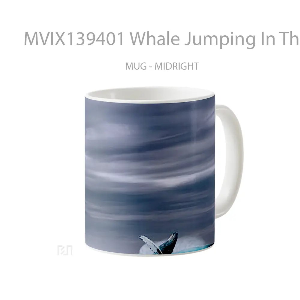 Mug Whale Jumping In The Sea Gelas Hewan Lucu - All-side / Desain