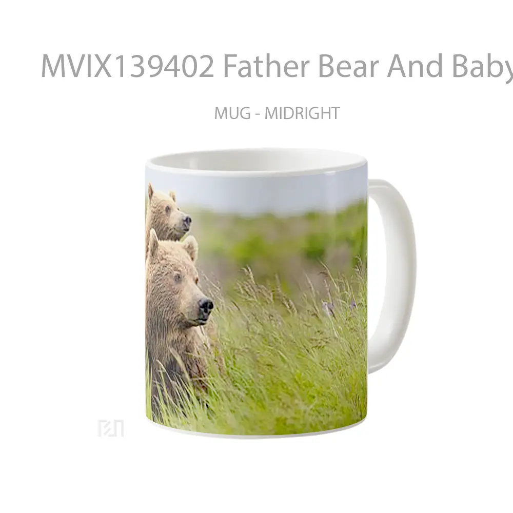 Mug Father Bear And Baby Bear Gelas Hewan Lucu - All-side / Desain