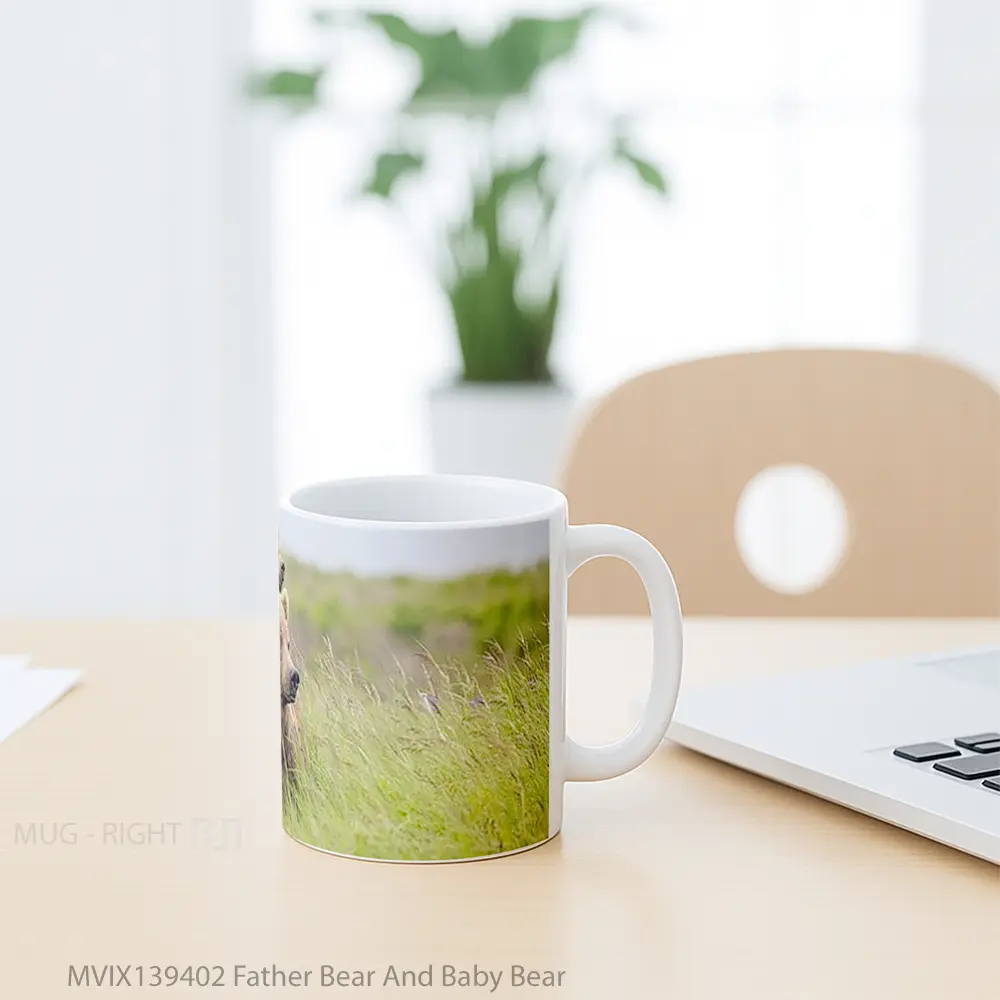 Mug Father Bear And Baby Bear Gelas Hewan Lucu - All-side / Desain