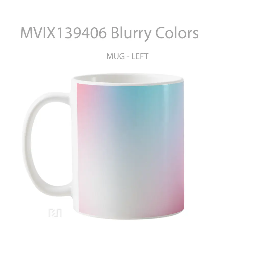 Mug Blurry Colors Gelas Keramik Unik - All-side / Desain