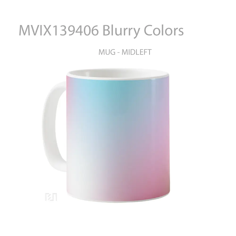 Mug Blurry Colors Gelas Keramik Unik - All-side / Desain