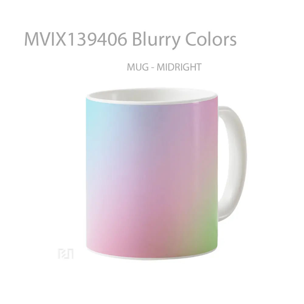 Mug Blurry Colors Gelas Keramik Unik - All-side / Desain