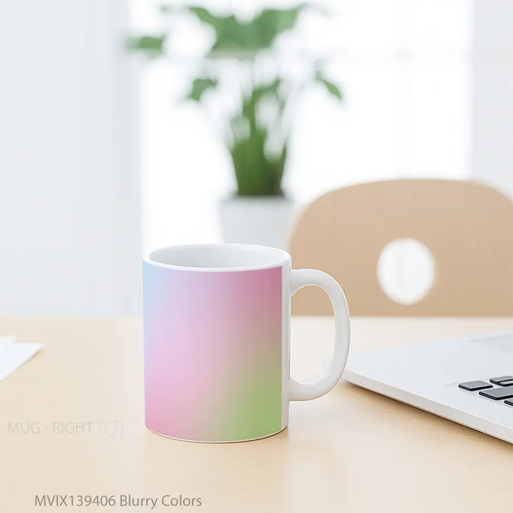 Mug Blurry Colors Gelas Keramik Unik - All-side / Desain