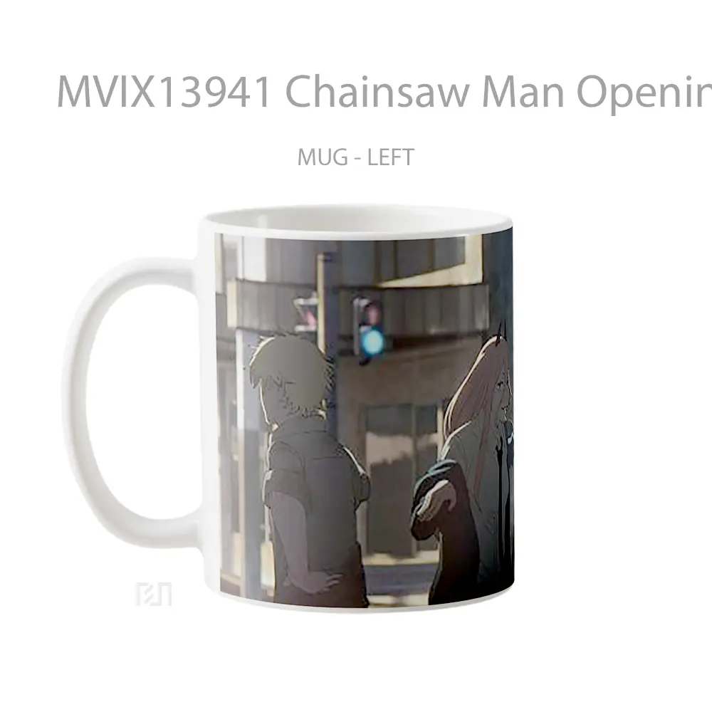 Mug Chainsaw Man Opening Aki Power Denji Gelas Keramik Unik - All-side / Desain