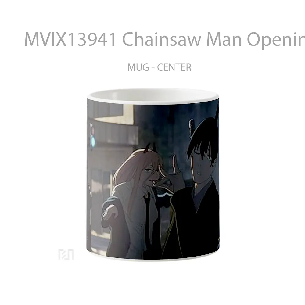 Mug Chainsaw Man Opening Aki Power Denji Gelas Keramik Unik