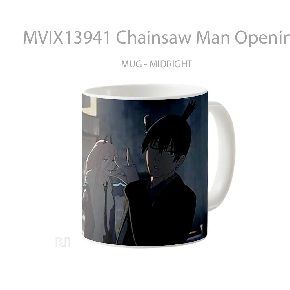 Mug Chainsaw Man Opening Aki Power Denji Gelas Keramik Unik - All-side / Desain