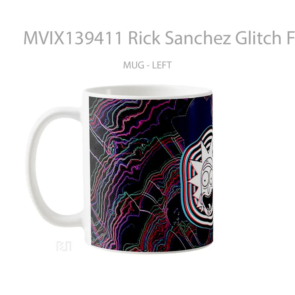Mug Rick Sanchez Glitch From Rick Y Morty Gelas Keramik Unik - All-side / Desain