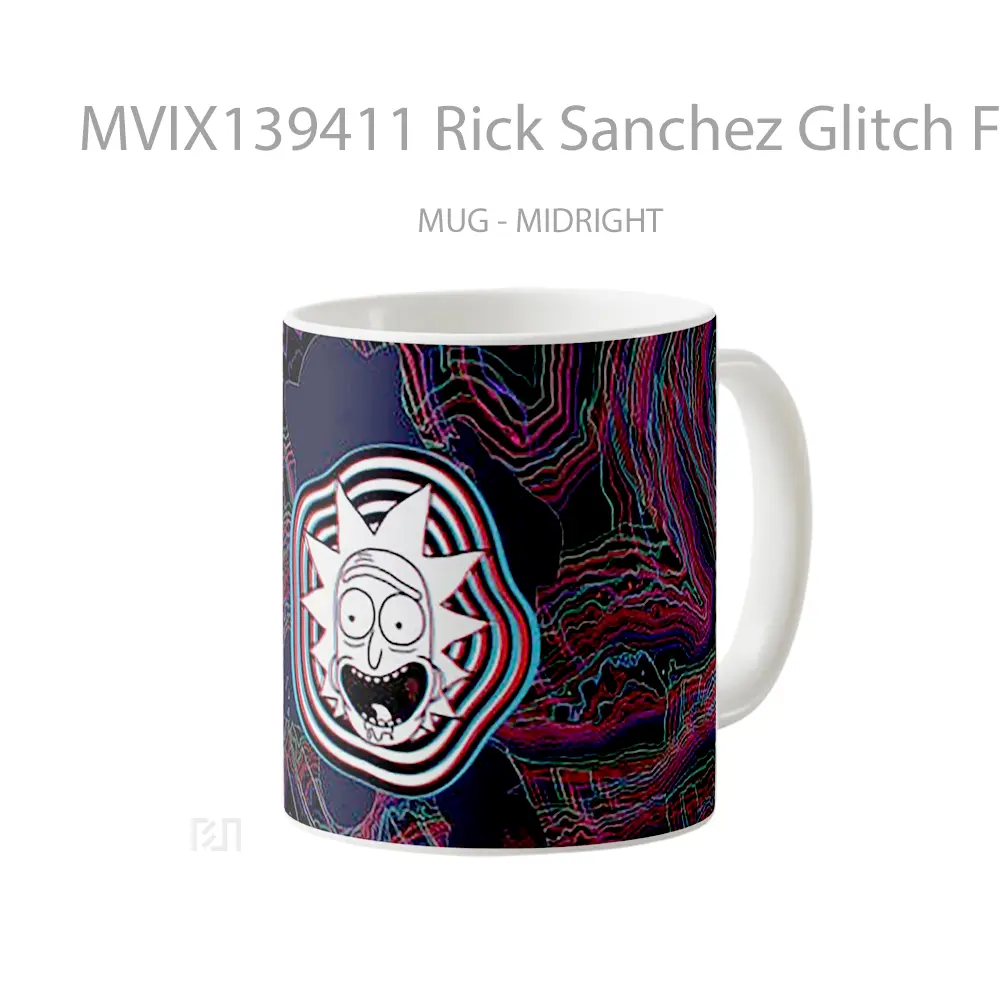 Mug Rick Sanchez Glitch From Rick Y Morty Gelas Keramik Unik - All-side / Desain