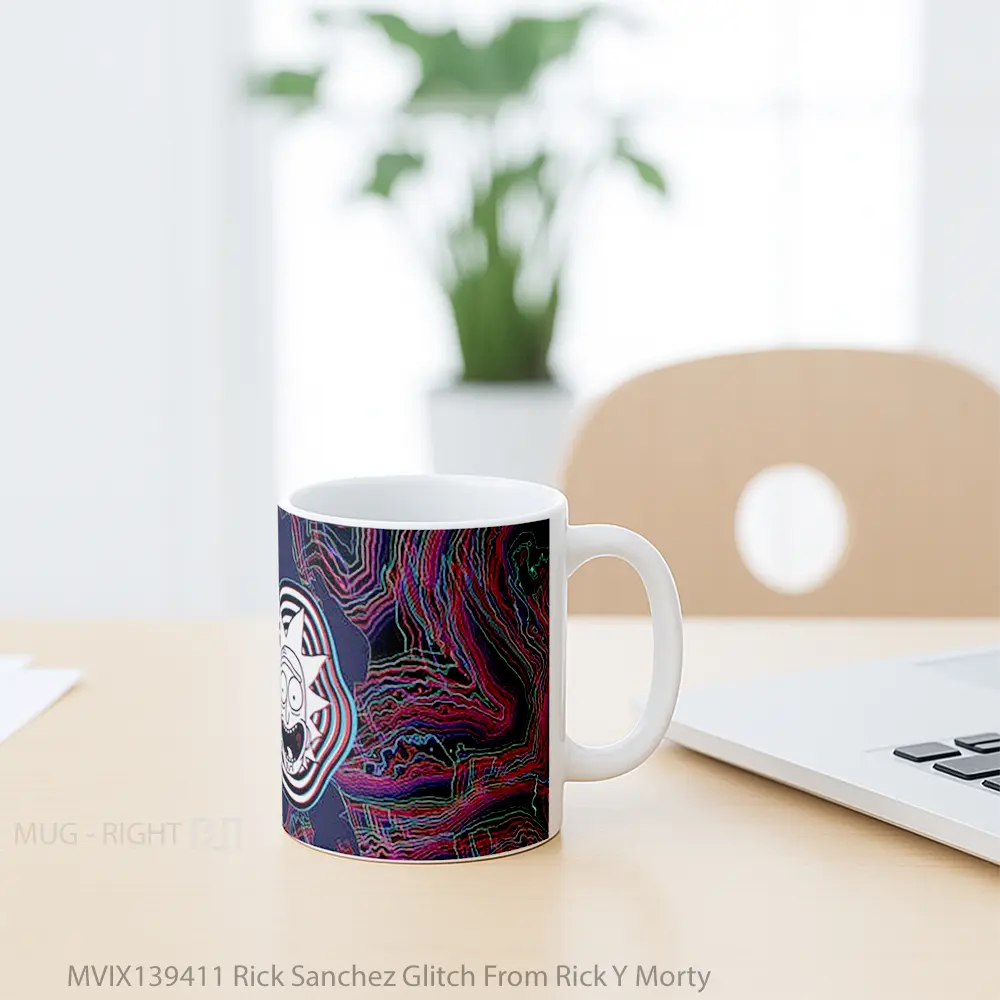 Mug Rick Sanchez Glitch From Rick Y Morty Gelas Keramik Unik - All-side / Desain
