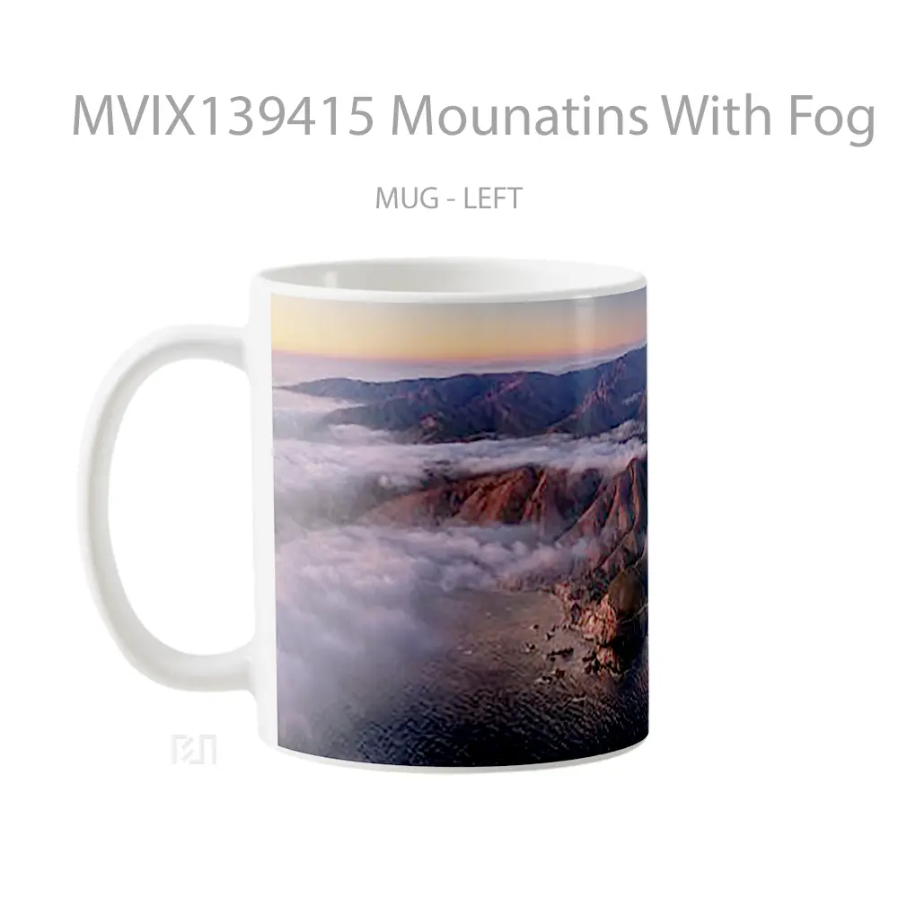 Mug Mounatins With Fog Gelas Pemandangan Alam - All-side / Desain