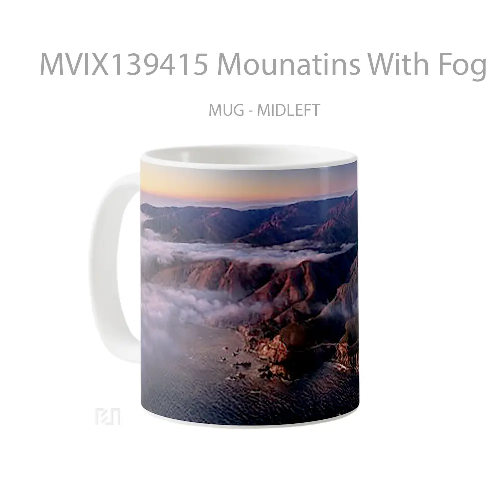 Mug Mounatins With Fog Gelas Pemandangan Alam - All-side / Desain