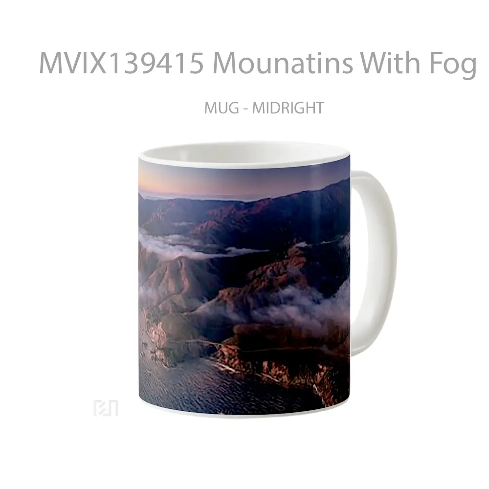 Mug Mounatins With Fog Gelas Pemandangan Alam - All-side / Desain