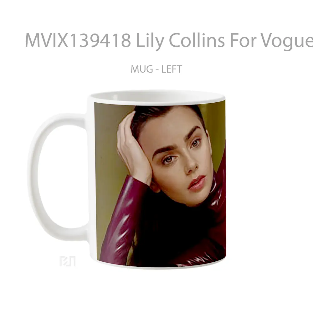 Mug Lily Collins For Vogue Arabia Cover Gelas Keramik Unik - All-side / Desain