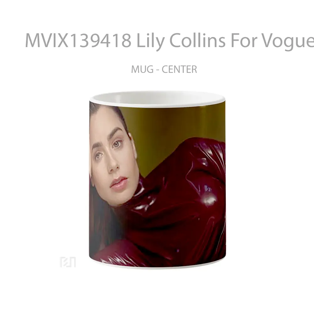 Mug Lily Collins For Vogue Arabia Cover Gelas Keramik Unik
