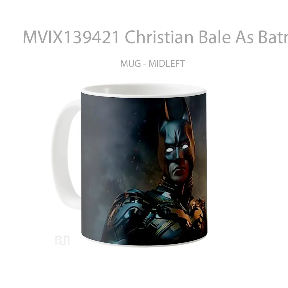 Mug Christian Bale As Batman Gelas Superhero - All-side / Desain