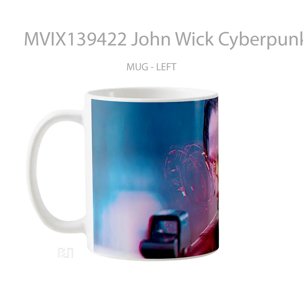 Mug John Wick Cyberpunk 2077 Cangkir Gamer - All-side / Desain
