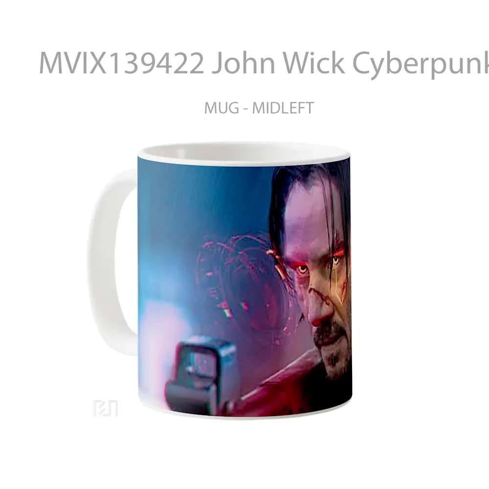 Mug John Wick Cyberpunk 2077 Cangkir Gamer - All-side / Desain