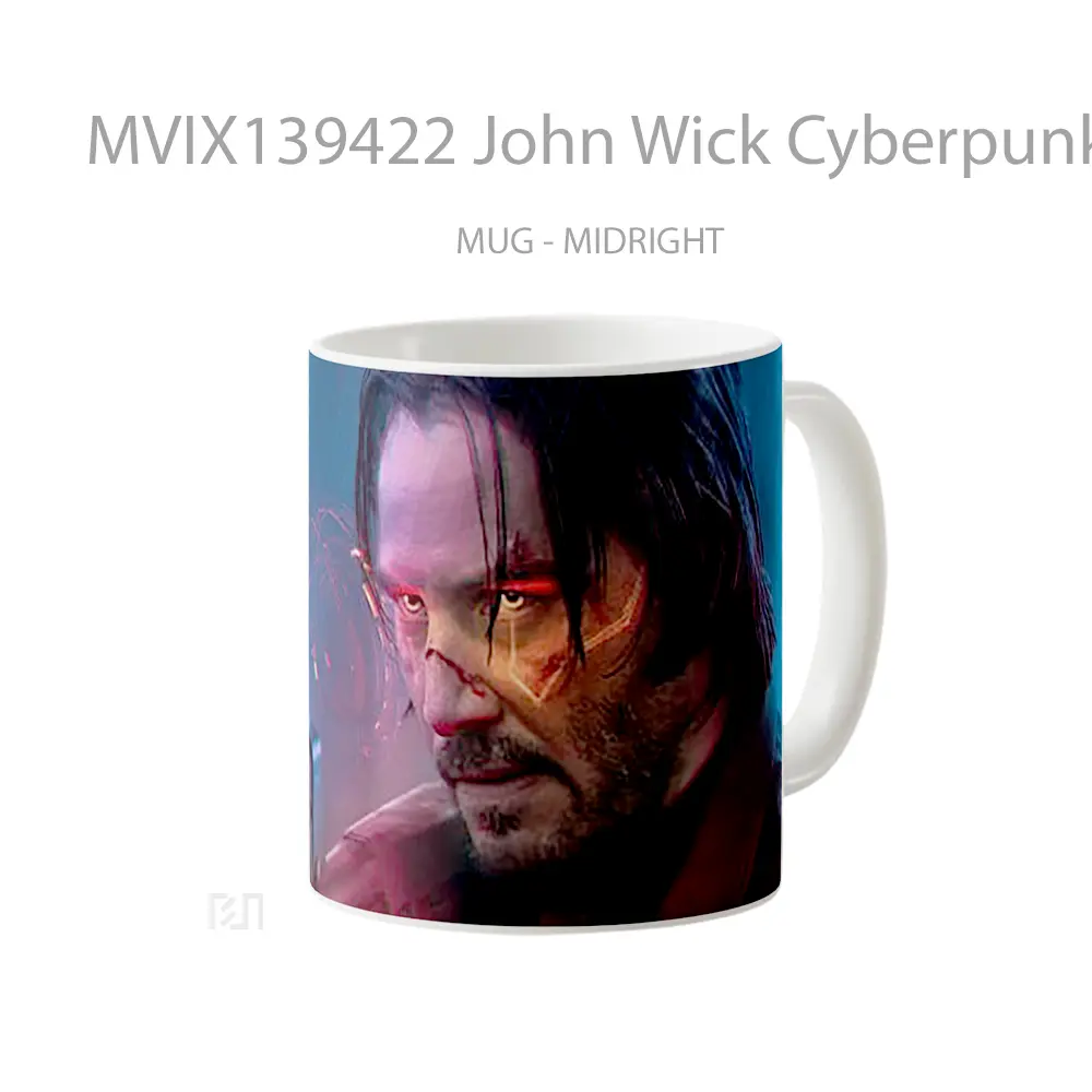 Mug John Wick Cyberpunk 2077 Cangkir Gamer - All-side / Desain