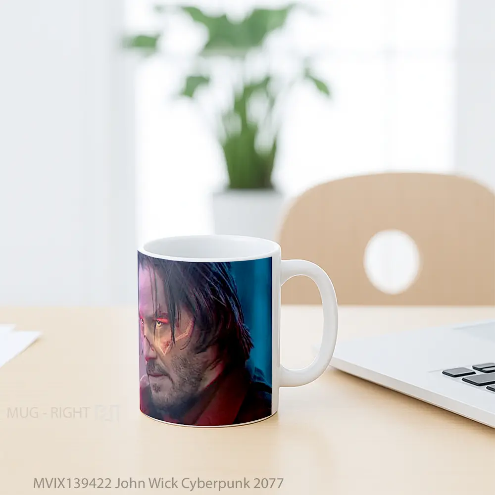 Mug John Wick Cyberpunk 2077 Cangkir Gamer - All-side / Desain