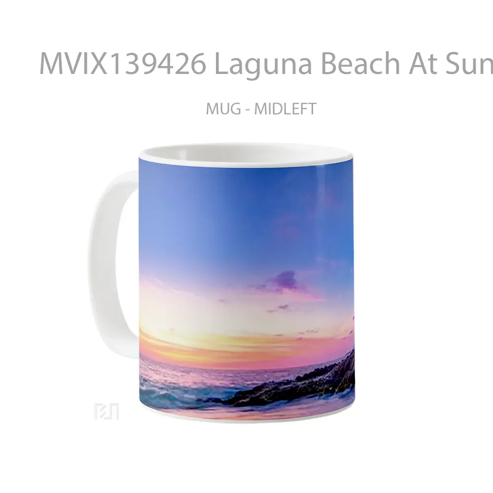 Mug Laguna Beach At Sunset Gelas Pemandangan Alam - All-side / Desain
