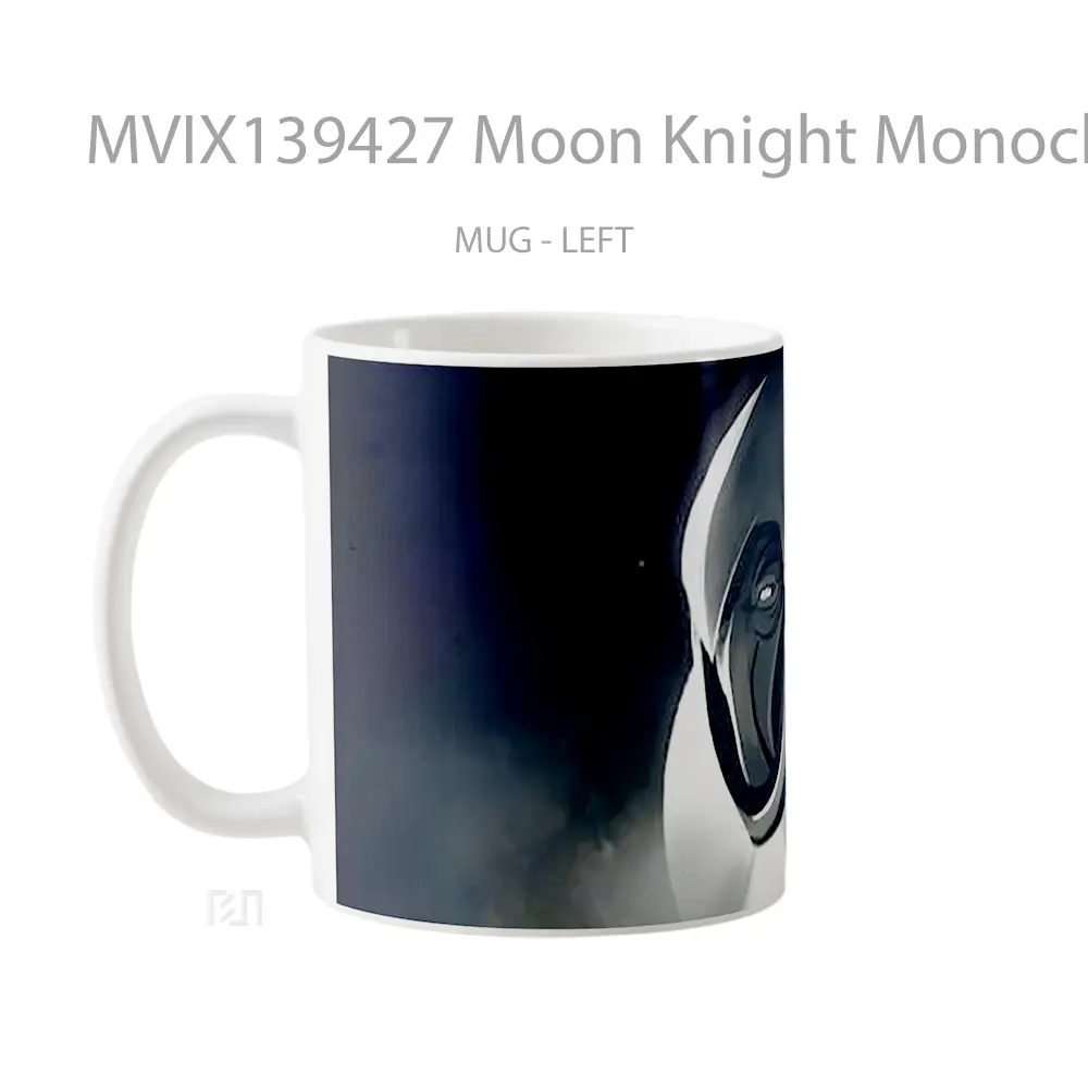 Mug Moon Knight Monochrome Gelas Seni Modern - All-side / Desain