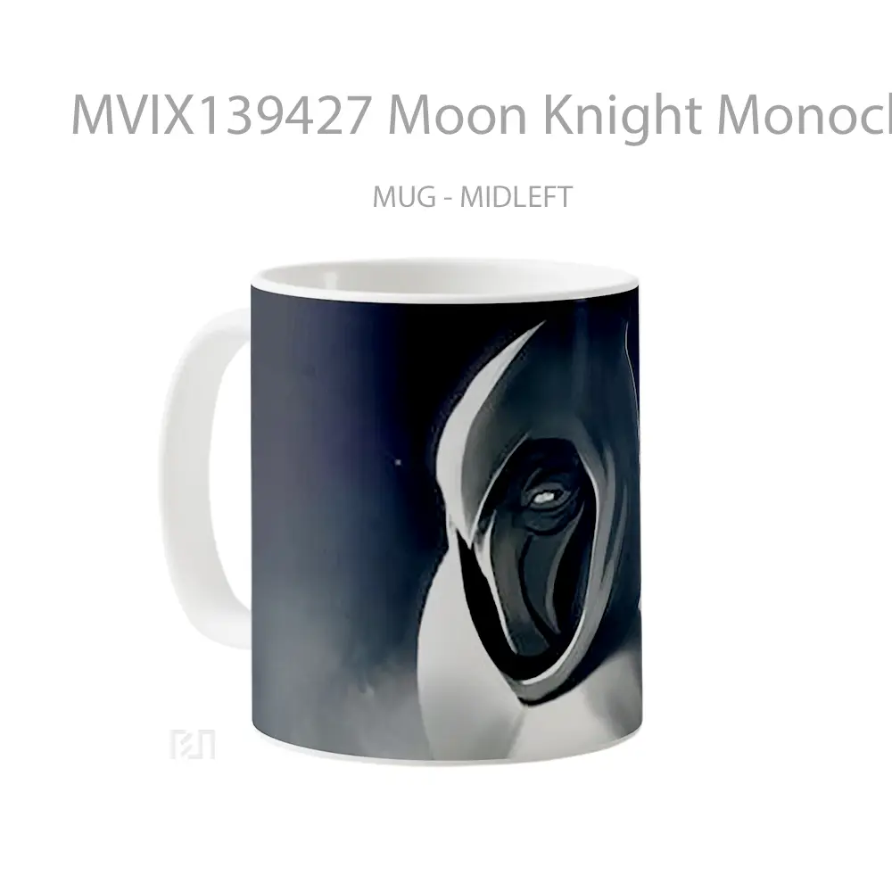 Mug Moon Knight Monochrome Gelas Seni Modern - All-side / Desain