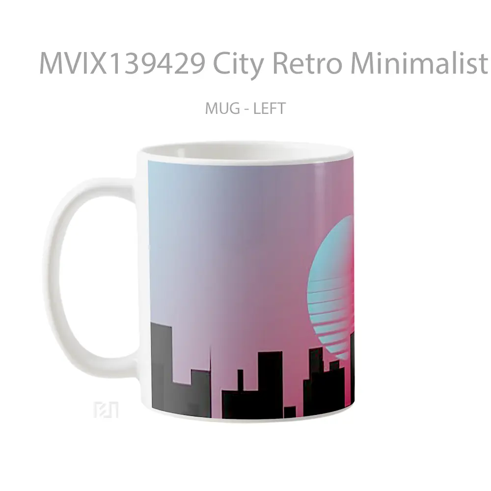 Mug City Retro Minimalist Style Gelas Seni Modern - All-side / Desain