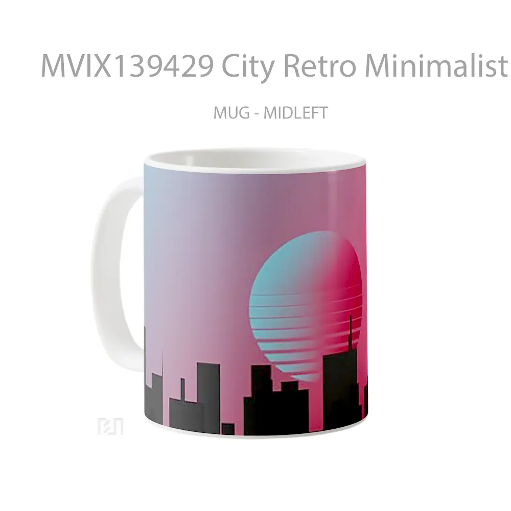 Mug City Retro Minimalist Style Gelas Seni Modern - All-side / Desain