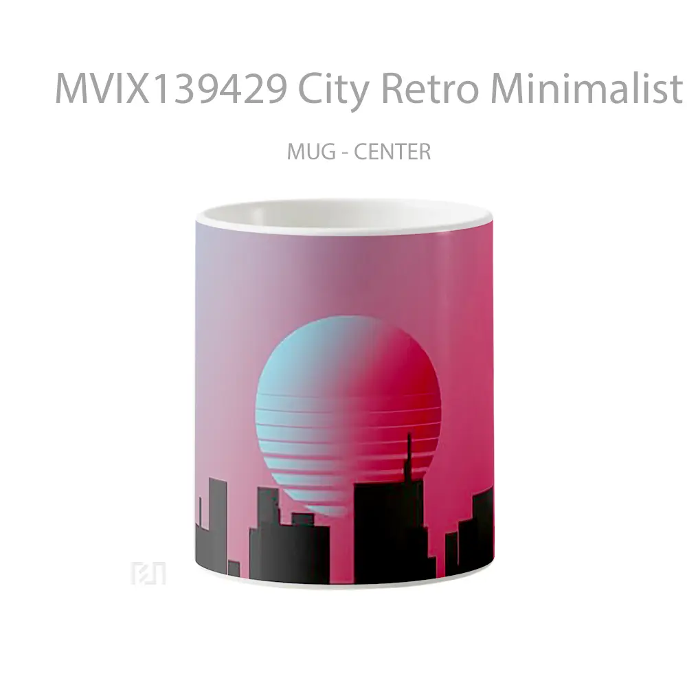 Mug City Retro Minimalist Style Gelas Seni Modern