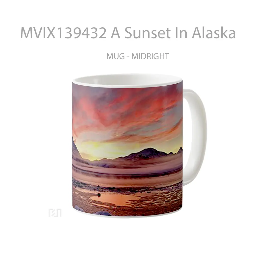 Mug A Sunset In Alaska Gelas Pemandangan Alam - All-side / Desain