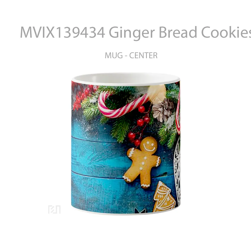Mug Ginger Bread Cookies With Ornaments Gelas Keramik Unik