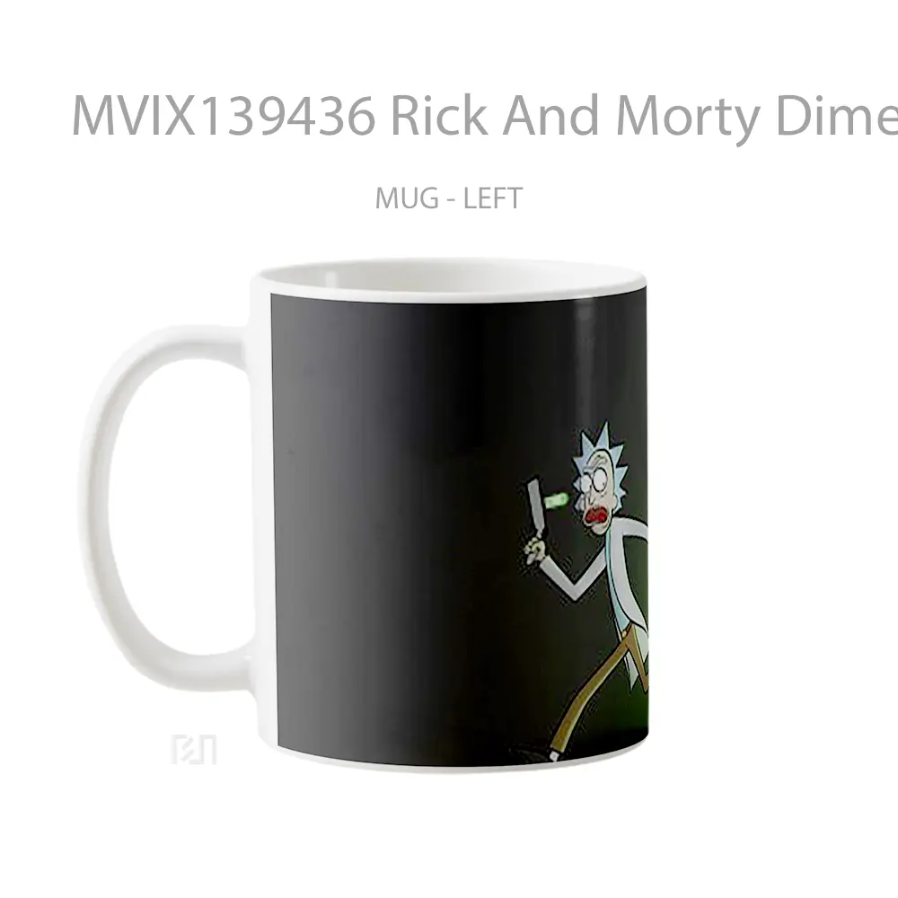Mug Rick And Morty Dimensional Portal Gelas Kartun - All-side / Desain