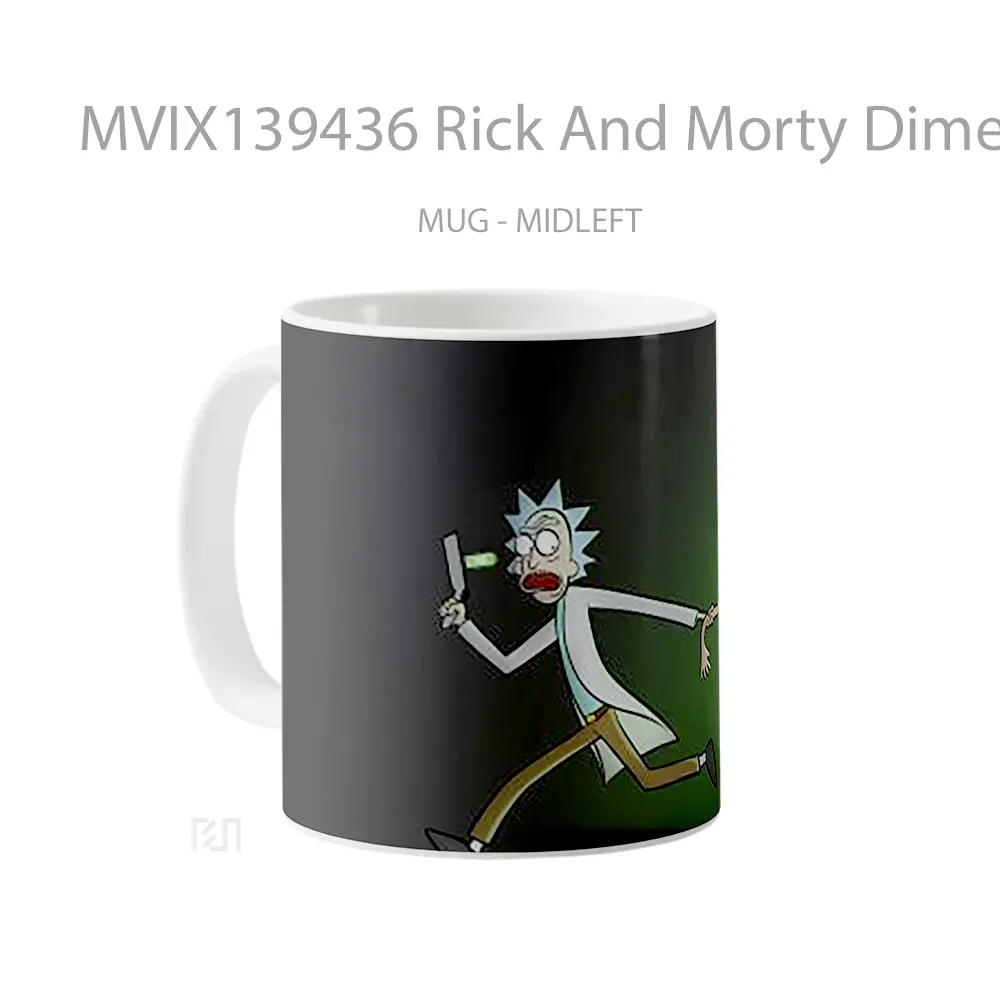 Mug Rick And Morty Dimensional Portal Gelas Kartun - All-side / Desain