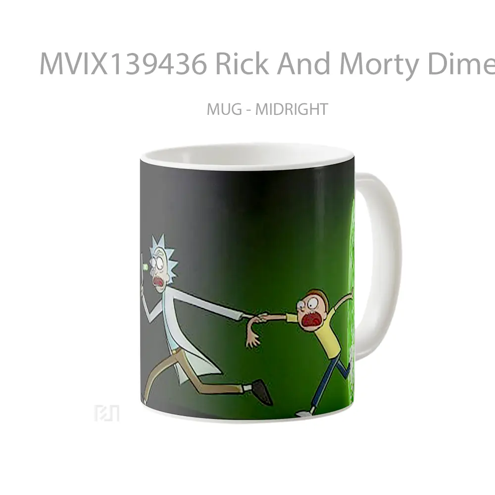 Mug Rick And Morty Dimensional Portal Gelas Kartun - All-side / Desain