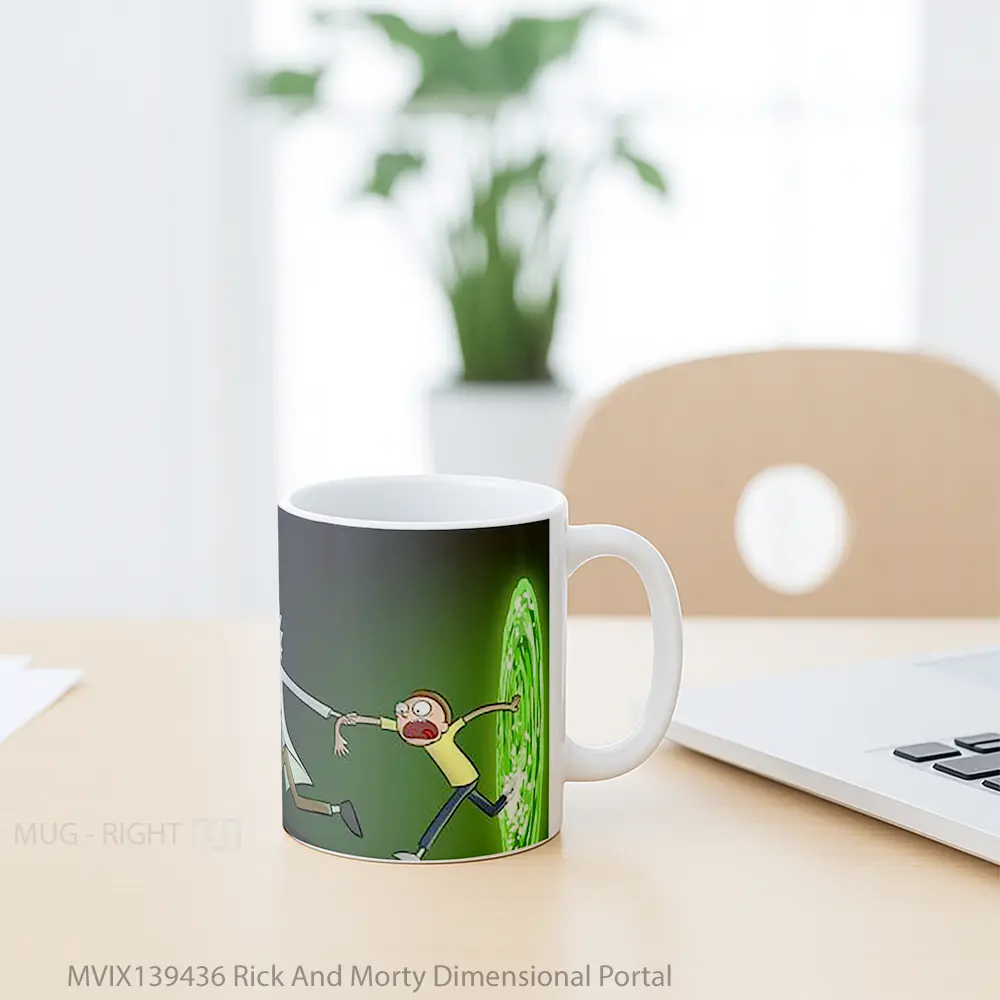 Mug Rick And Morty Dimensional Portal Gelas Kartun - All-side / Desain