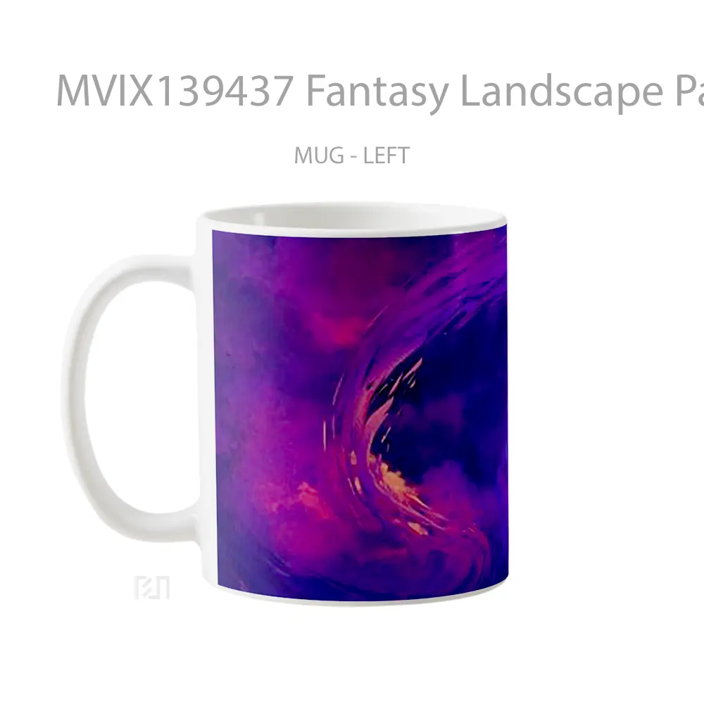 Mug Fantasy Landscape Painting Gelas Pemandangan Alam - All-side / Desain