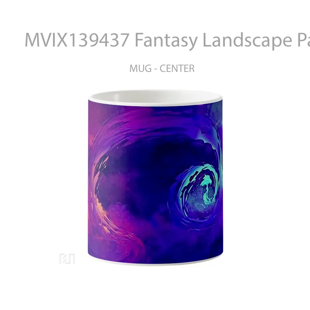 Mug Fantasy Landscape Painting Gelas Pemandangan Alam