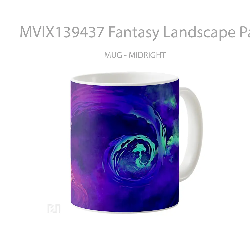 Mug Fantasy Landscape Painting Gelas Pemandangan Alam - All-side / Desain