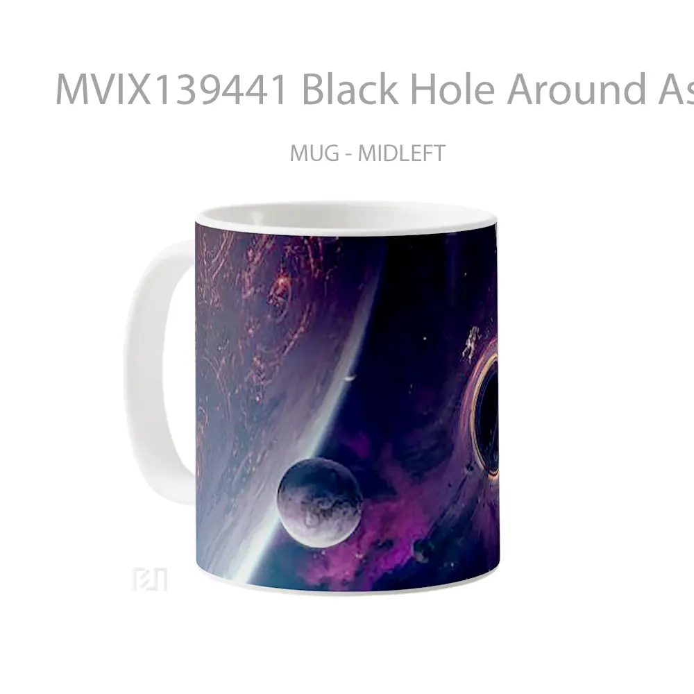 Mug Black Hole Around Asteroids And Planets Gelas Astronomi - All-side / Desain