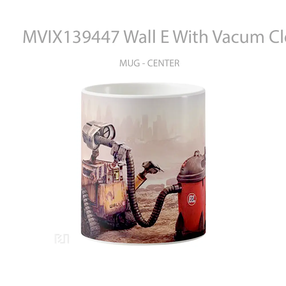 Mug Wall E With Vacum Cleaner Gelas Keramik Unik