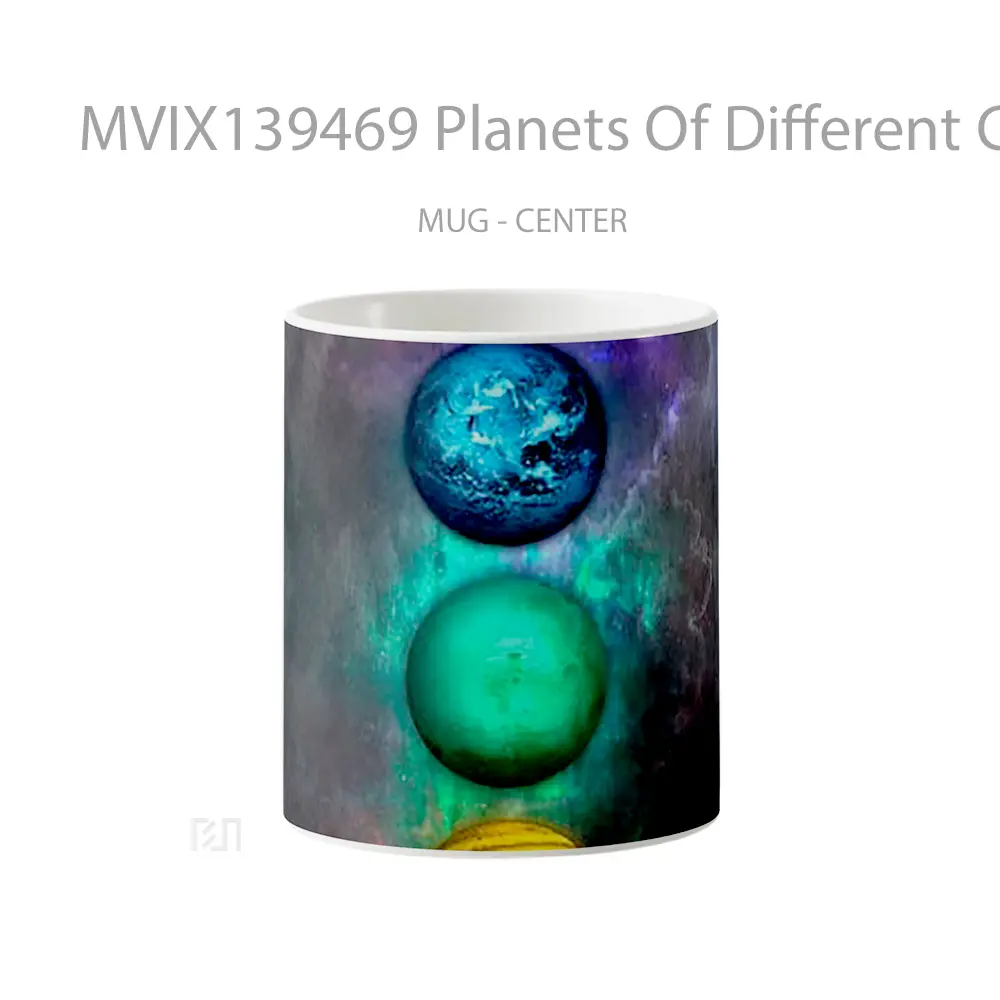 Mug Planets Of Different Colors Gelas Astronomi