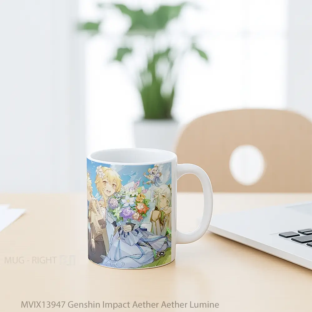 Mug Genshin Impact Aether Aether Lumine Cangkir Gamer - All-side / Desain
