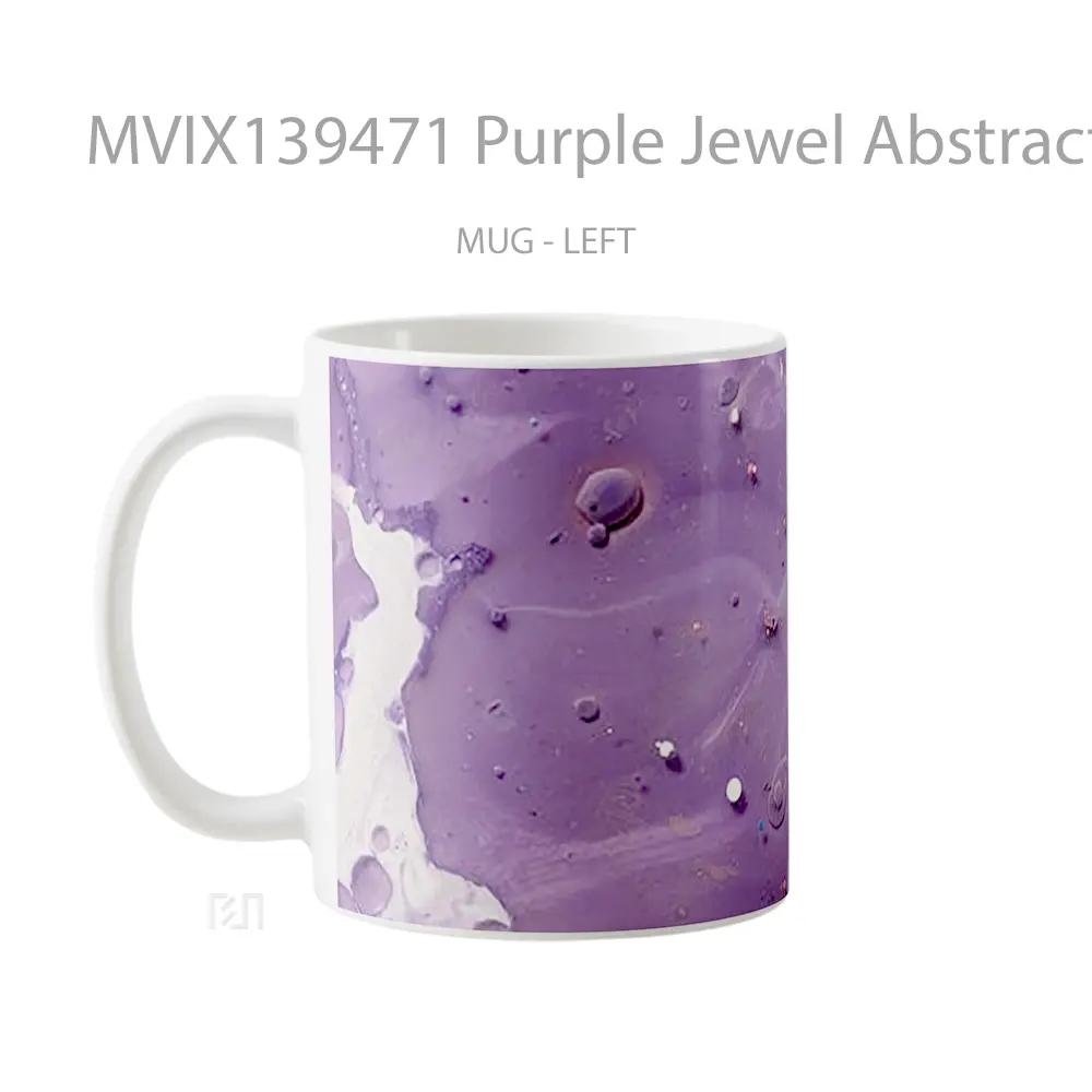 Mug Purple Jewel Abstract Gelas Seni Modern - All-side / Desain