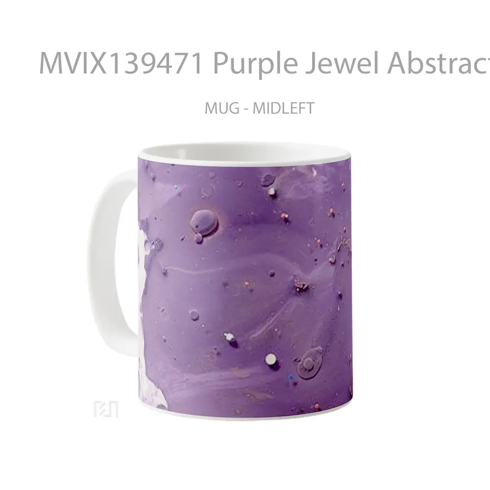 Mug Purple Jewel Abstract Gelas Seni Modern - All-side / Desain