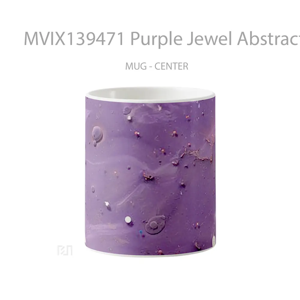 Mug Purple Jewel Abstract Gelas Seni Modern