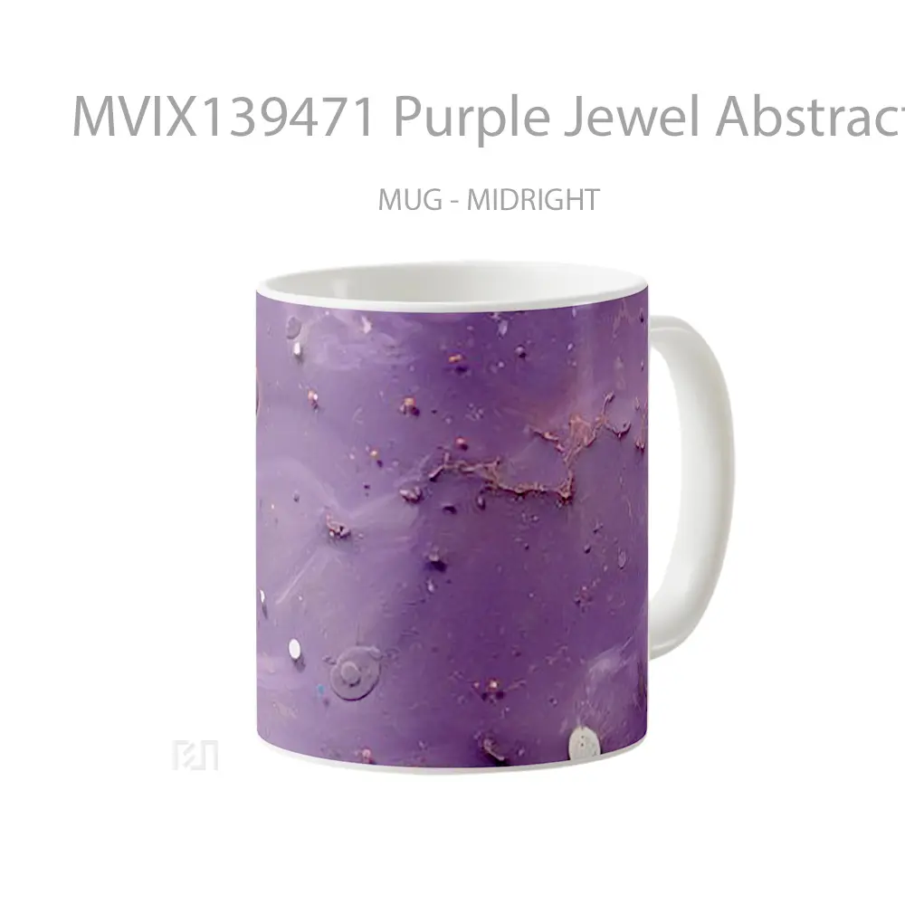 Mug Purple Jewel Abstract Gelas Seni Modern - All-side / Desain