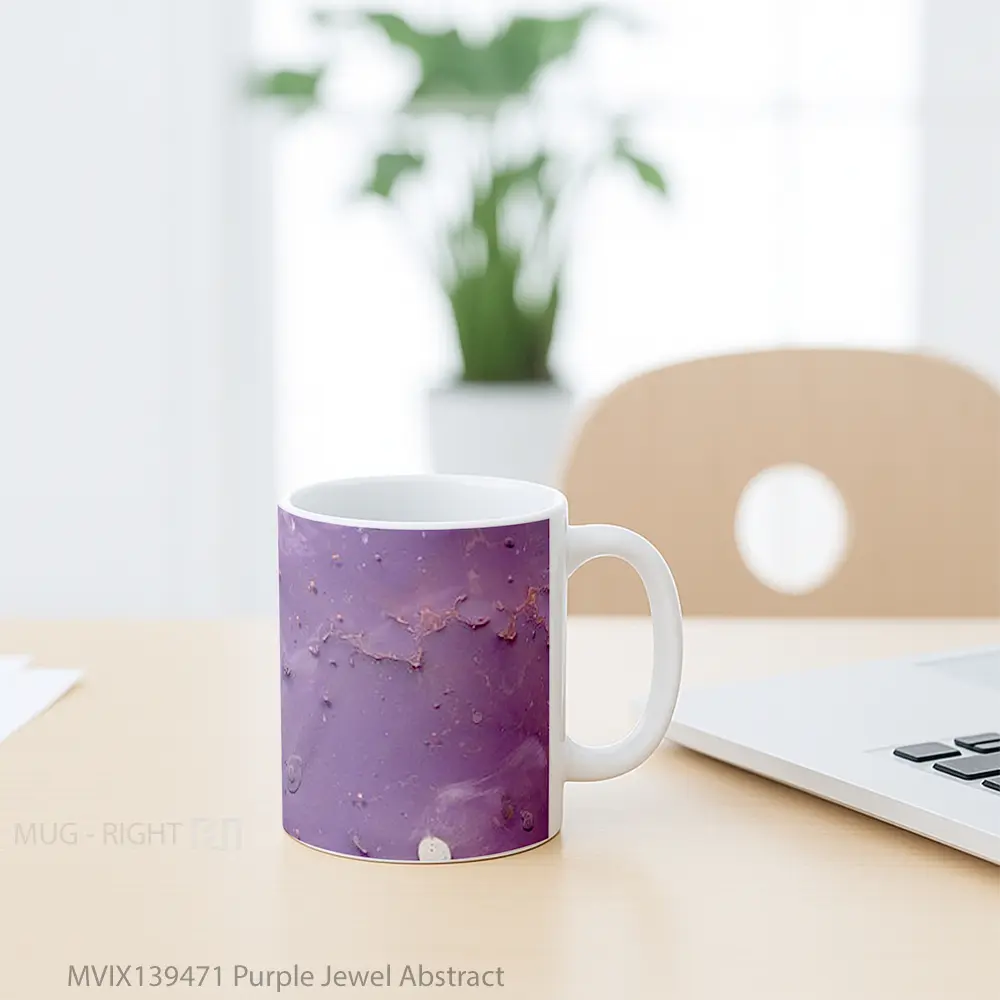 Mug Purple Jewel Abstract Gelas Seni Modern - All-side / Desain