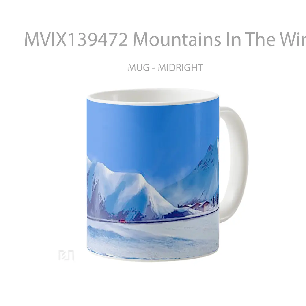 Mug Mountains In The Winter Gelas Pemandangan Alam - All-side / Desain