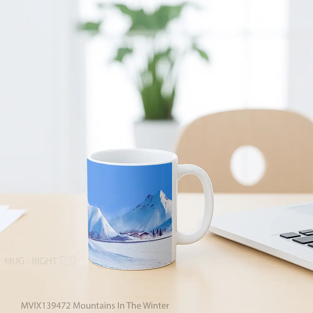 Mug Mountains In The Winter Gelas Pemandangan Alam - All-side / Desain